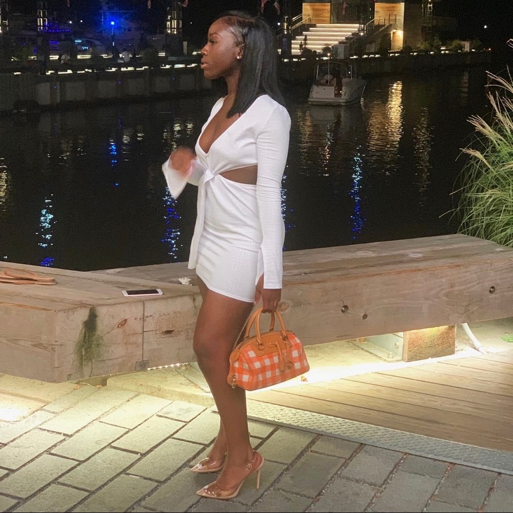 White Cut-Out Dress - Picture 3 of 4